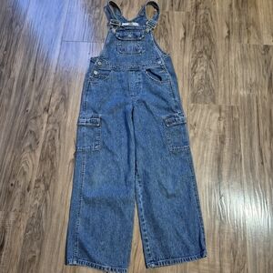 Vintage Squeeze Girls Denim Overalls Size Small